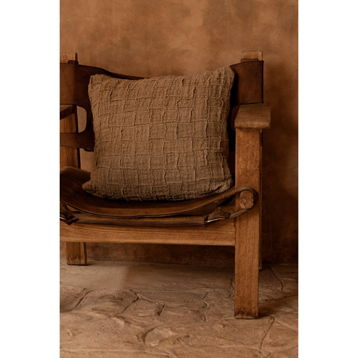LINEN DAMIER Kissenbezug - Leinen Natur 50x50
