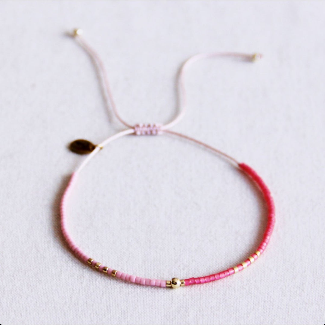 Armband - Miyuki - Colorblock Pink & Gold PEARL