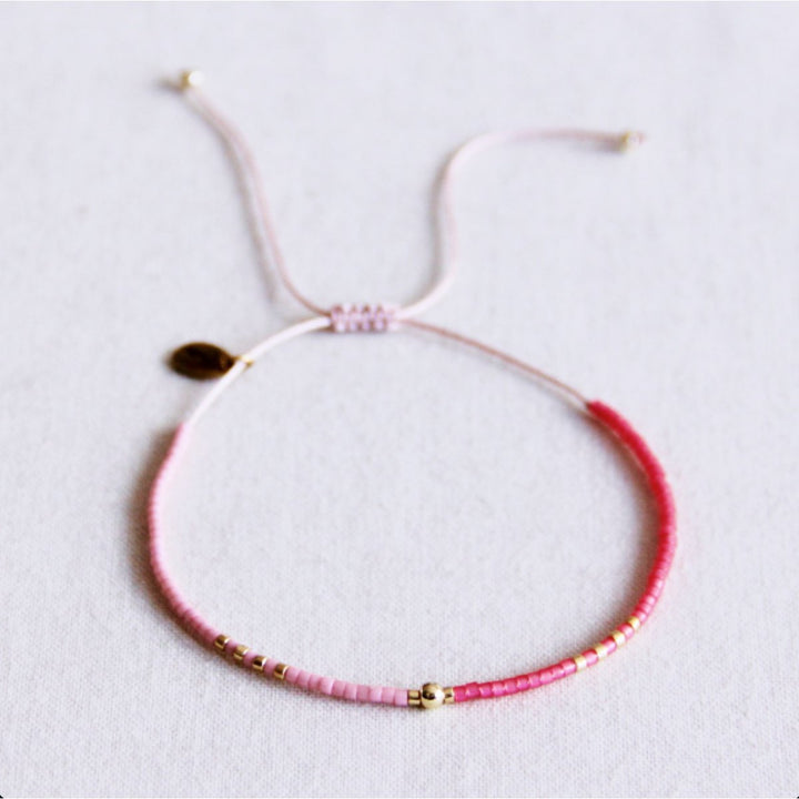 Armband - Miyuki - Colorblock Pink & Gold PEARL