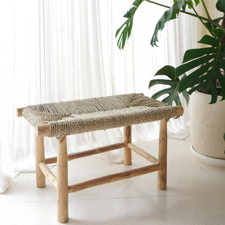 Sitzbank SUNGAI - dekorativer Boho Beistelltisch - Hocker
