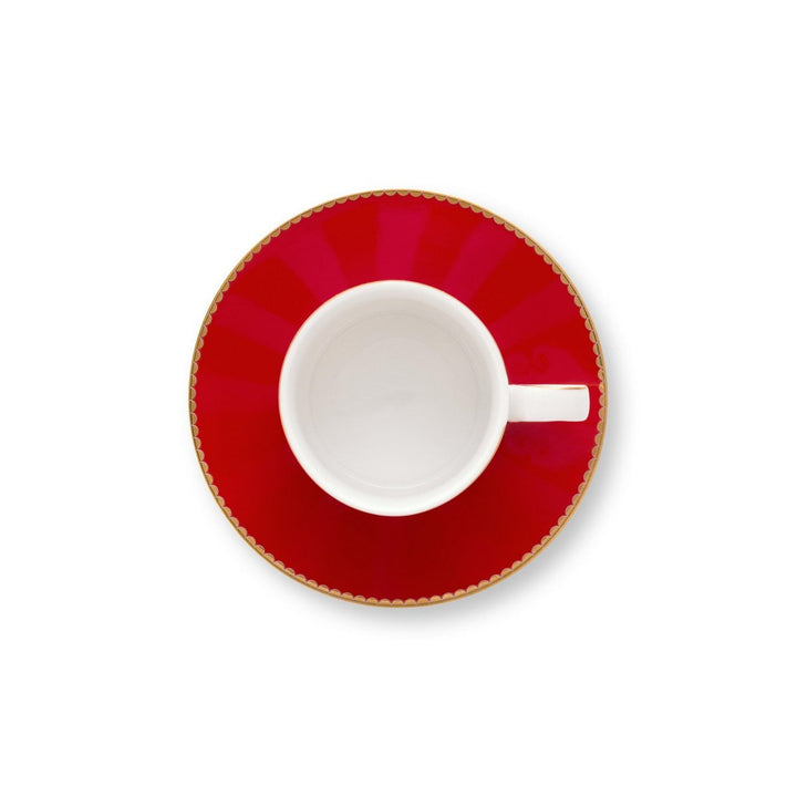 Espressotassen 2er-Set LOVE BIRDS MEDALLION Stripes RED