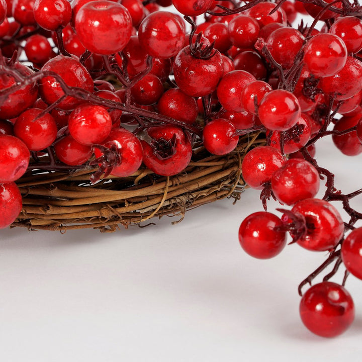 Weihnachtskranz Beeren - Ø40 cm - Kunststoff - Rot