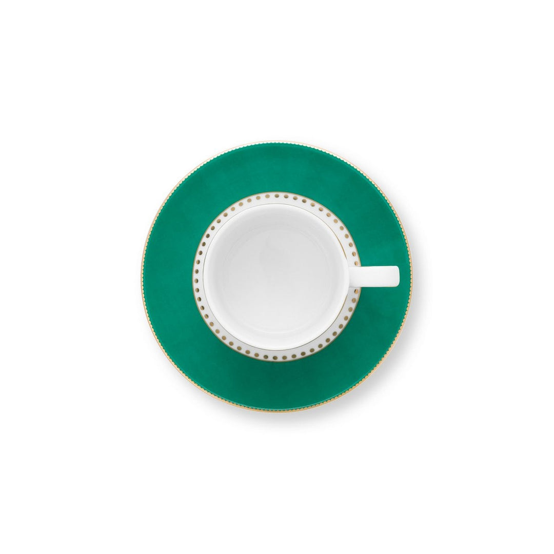Espressotassen 2er-Set LOVE BIRDS MEDALLION Stripes GREEN