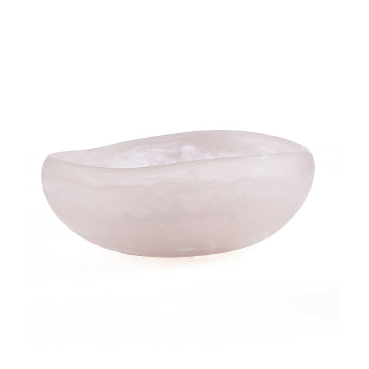 RESIN ORGANIC BOWL - Rosa Weiß L