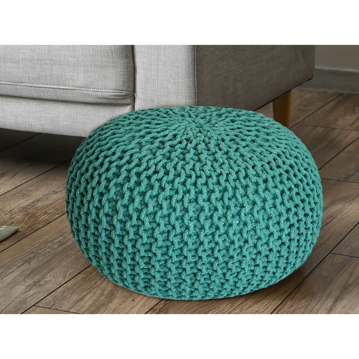 Sitzhocker - Dekohocker - Sitzpouf - Grobstrick Bodenkissen - Fußhocker - Ø55cm - div. Farben