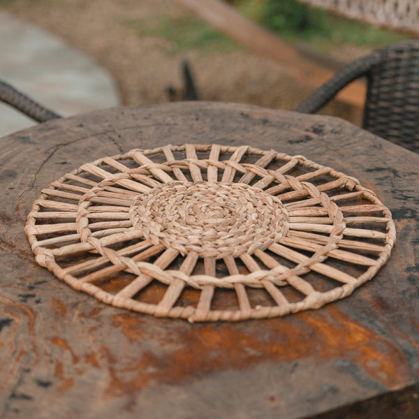 Handgefertigte Boho Tischmatten Sets CARUBAN - Tischsets - Korbmatten - Wanddekor
