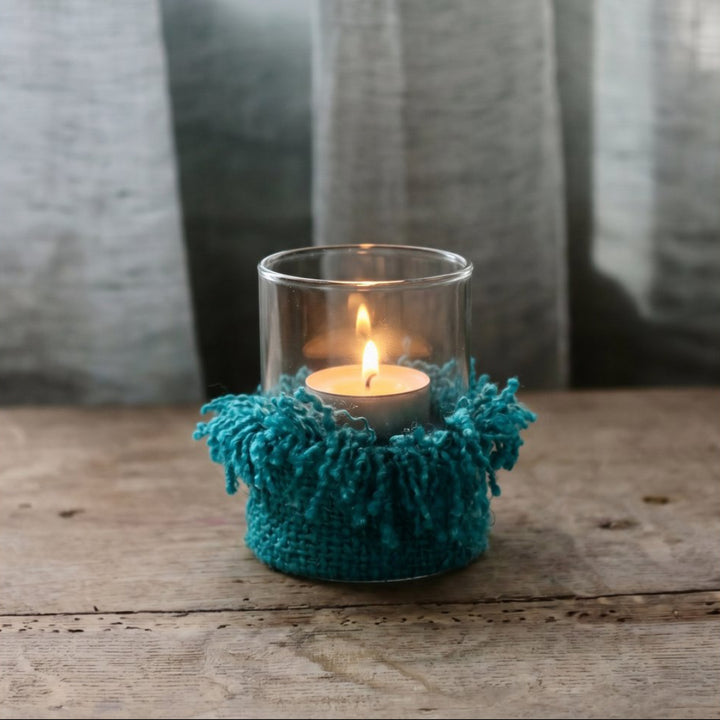OH MY GEE Kerzenhalter M - Aqua Windlicht