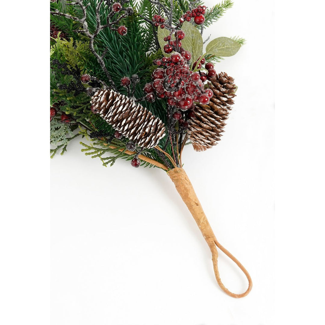 Girlande - Weihnachtsdeko hängend - Bordeaux - L110cm