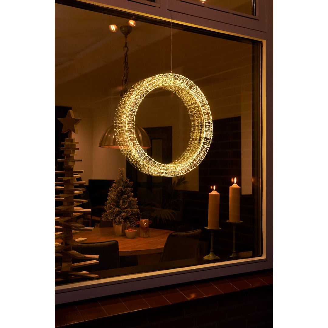 LED Weihnachtsdeko - Lichterkranz - warmweiß – Ø56 cm