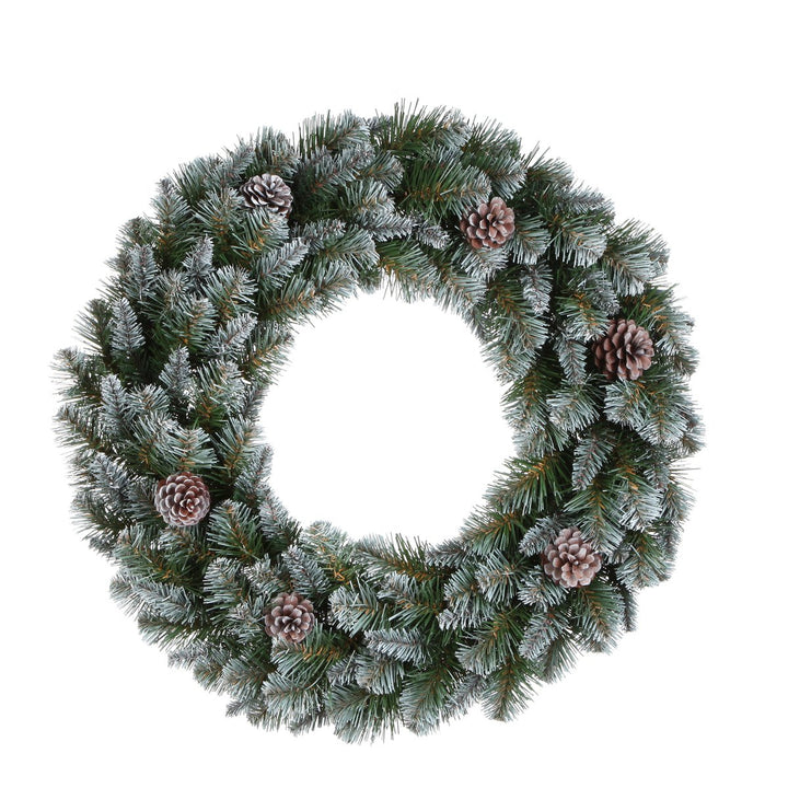 Kranz "Empress" Frosted Green - Weihnachtsdeko mit Kiefernzapfen -  Ø60cm