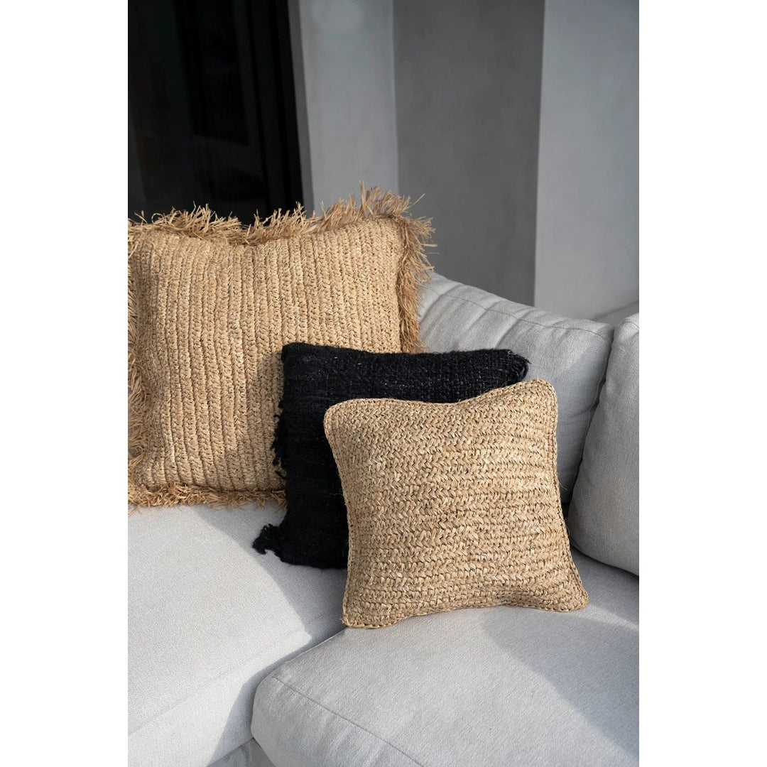 RAFFIA FLORES Kissenbezug - Bast Natur 40x40