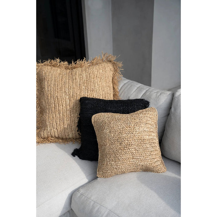 RAFFIA FLORES Kissenbezug - Bast Natur 40x40