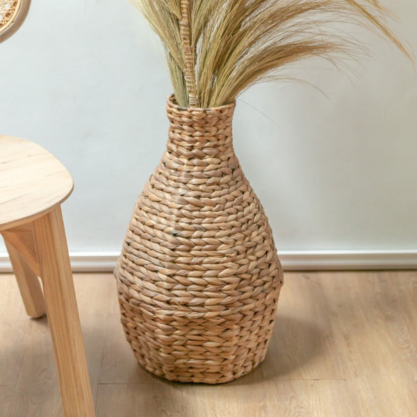 Handgefertigte Boho Vase DAYANA (natur) - Korbvase - Dekovase - Bodenvase