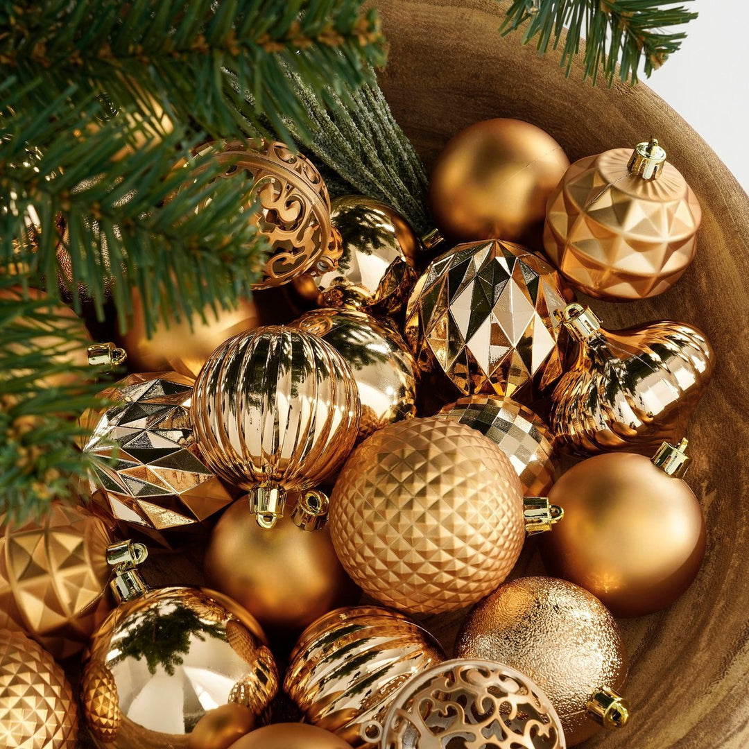 Kugelset - Weihnachtsbaumdeko – Kupfer – Kunststoff – 60 Stück