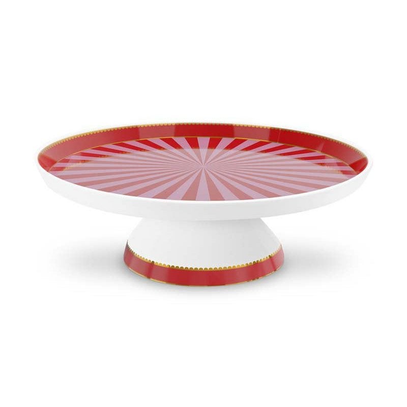 Mini Cake Tray LOVE BIRDS Stripes RED 24cm