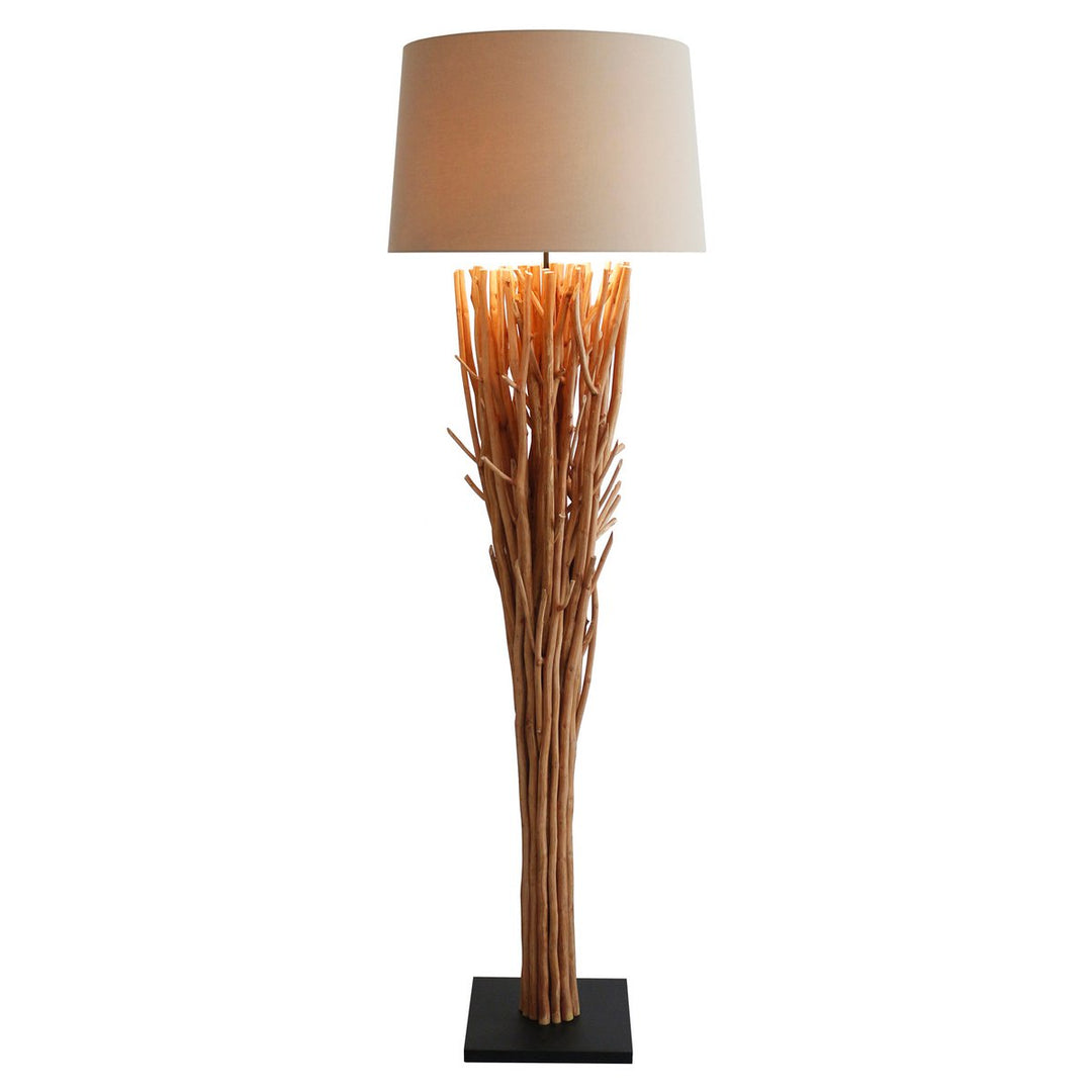 Stehleuchte EAVAN - Deko Lampe - Leinen/Treibholz Natur 175cm
