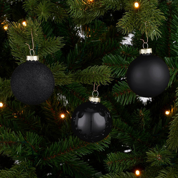Weihnachtskugeln Set - 26 Stück - Ø7 cm - Glas - Schwarz
