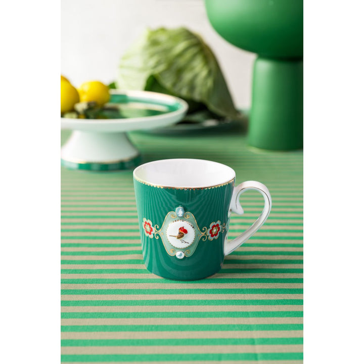 Tassen groß 2er-Set LOVE BIRDS MEDALLION GREEN