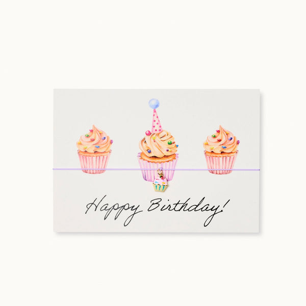 Grußkarte mit Armband: Happy Birthday! Cupcakes