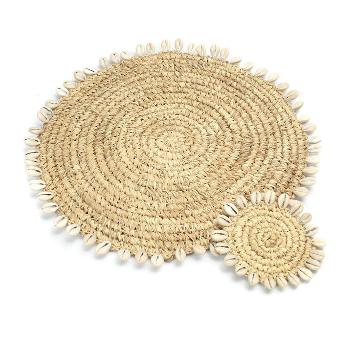 RAFFIA SHELL Untersetzer - Tischset - Platzset - Tischdeko