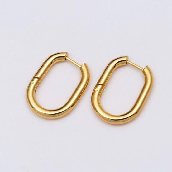 Ohrringe - Ohrstecker - Creolen Oval Gold
