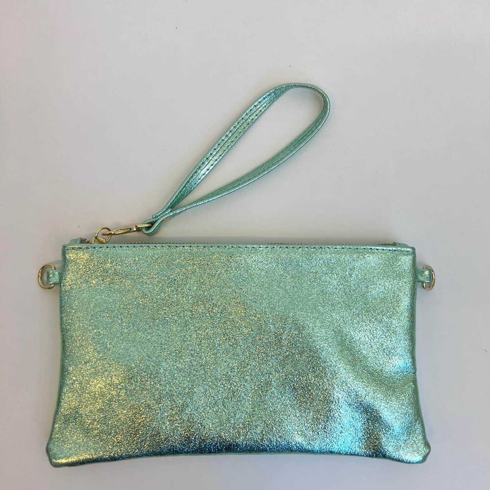 Clutch IZA - Handtasche - Umhängetasche - Leder / Metallic