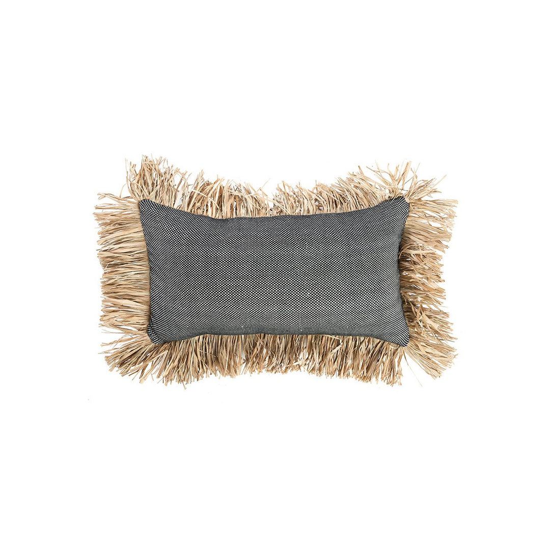 COTTON BONITA Kissenbezug - Baumwolle mit Raffia Fransen 30x50