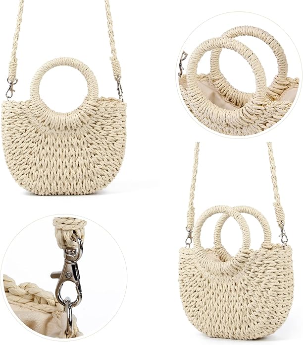 Hobo Strohtasche - Handtasche - Umhängetasche