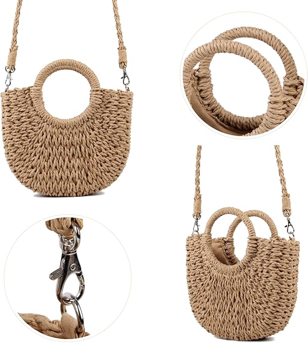 Hobo Strohtasche - Handtasche - Umhängetasche