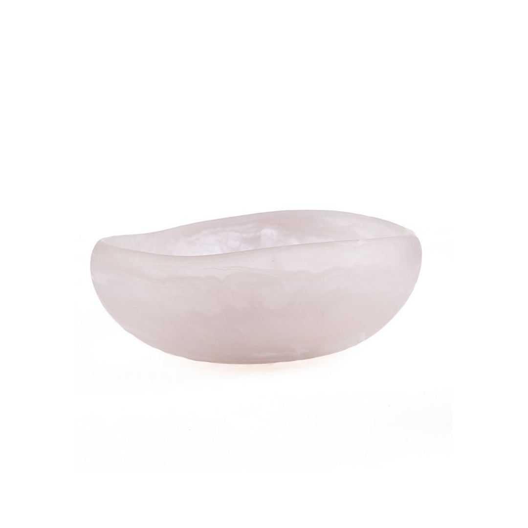 RESIN ORGANIC BOWL - Rosa Weiß S