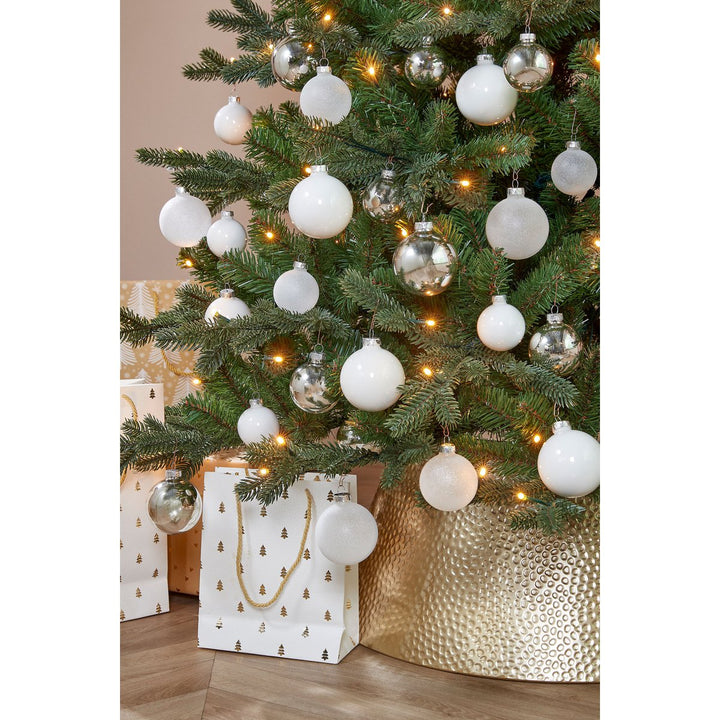 Glaskugeln - Weihnachtsbaumdeko - Weiß - 42 Stück