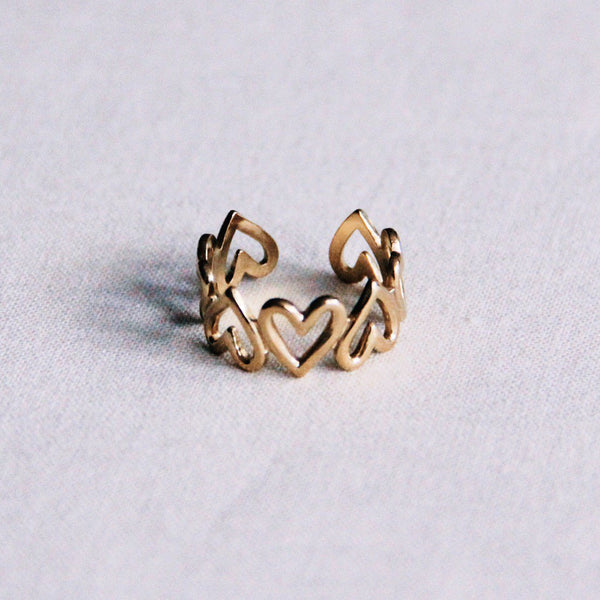 Ring - HEARTS Shapes - Gold