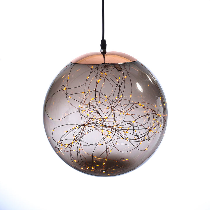 Lampe Smokey Ball LED 80 / 18cm – Rauchglas Mini-Kugellampe für stilvolle Akzente