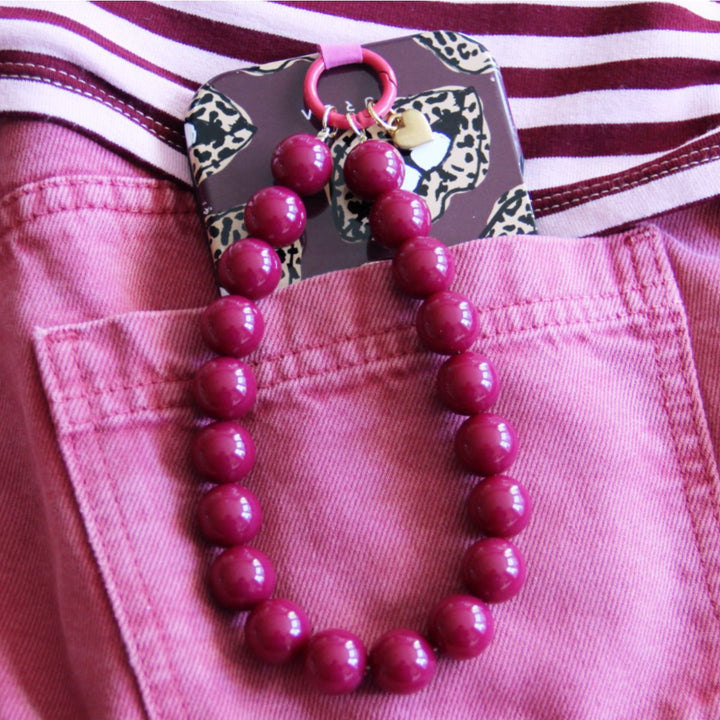 Handyband - Perlenkette XL - Burgund