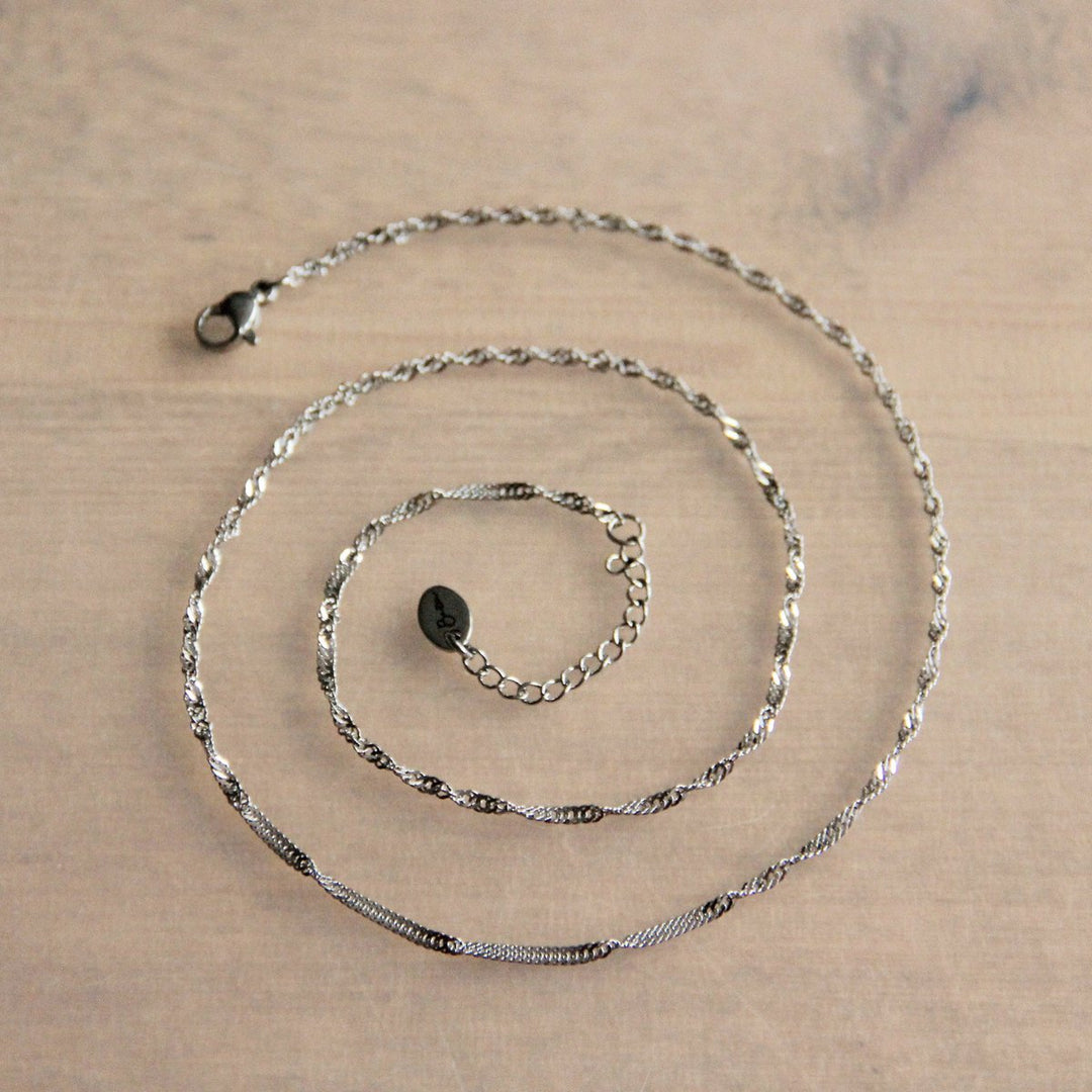 Halskette - feines Kordeldesign Twisted - Silber