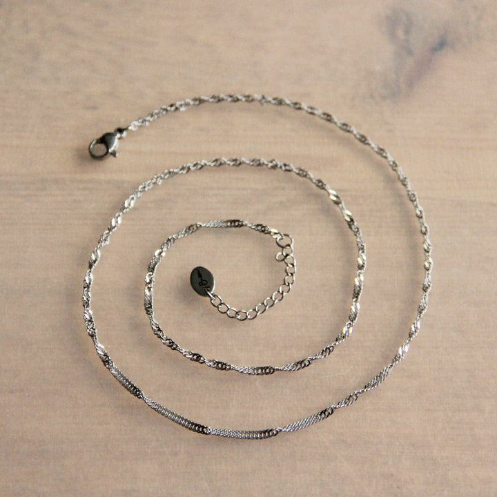 Halskette - feines Kordeldesign Twisted - Silber