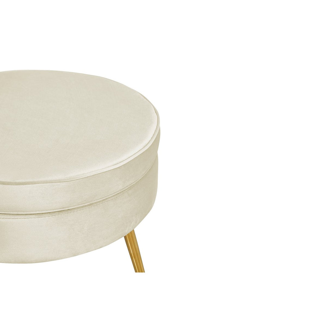 Hocker ARIELLE - Sitzpouf - Rund Samt Beige