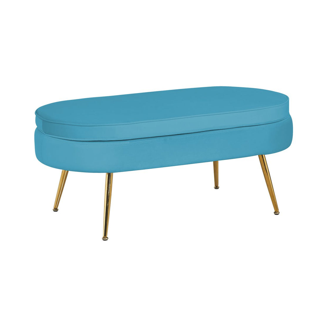 Hocker ARIELLE - Sitzbank - Oval Samt Blau