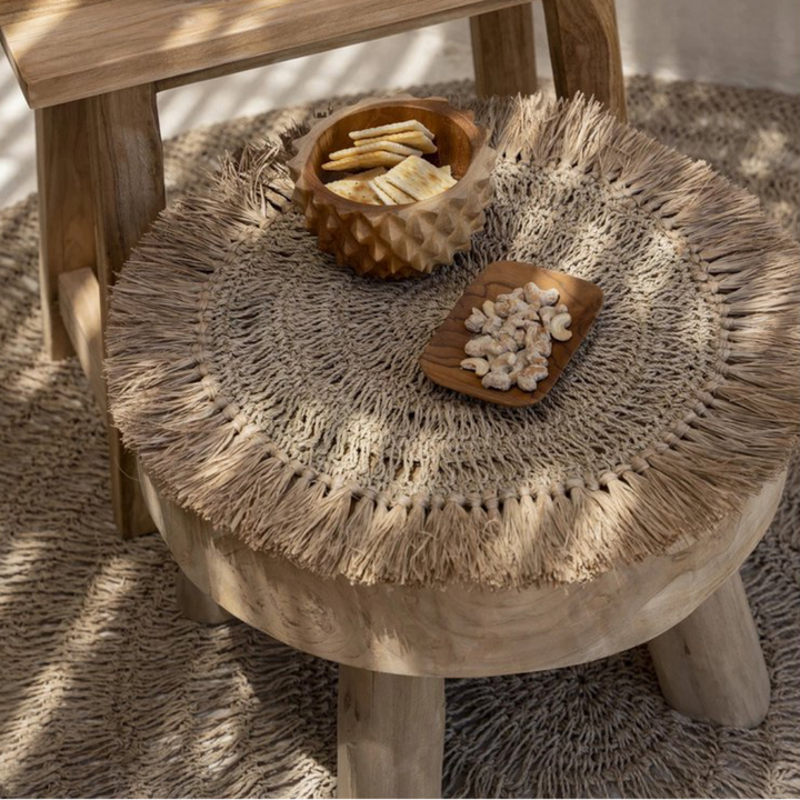 CROCHET RAFFIA Tischset mit Fransen - Platzset - Wanddeko