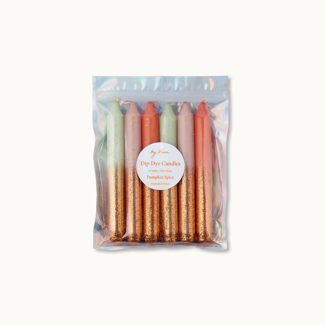 Dip Dye Kerzen Set: GLITTER PUMPKIN SPICE EDITION