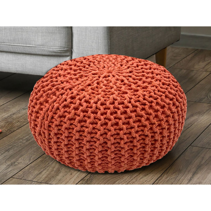 Sitzhocker - Dekohocker - Sitzpouf - Grobstrick Bodenkissen - Fußhocker - Ø55cm - div. Farben