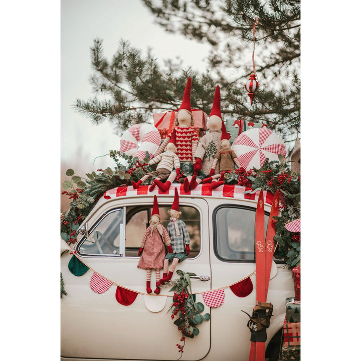 CANDY Patchwork-Kissen / Rot kariert