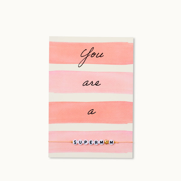 Grußkarte mit Armband: You are a Superm♡m