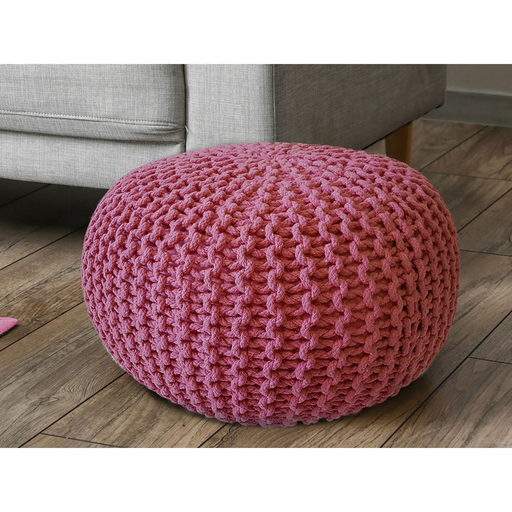 Sitzhocker - Dekohocker - Sitzpouf - Grobstrick Bodenkissen - Fußhocker - Ø55cm - div. Farben