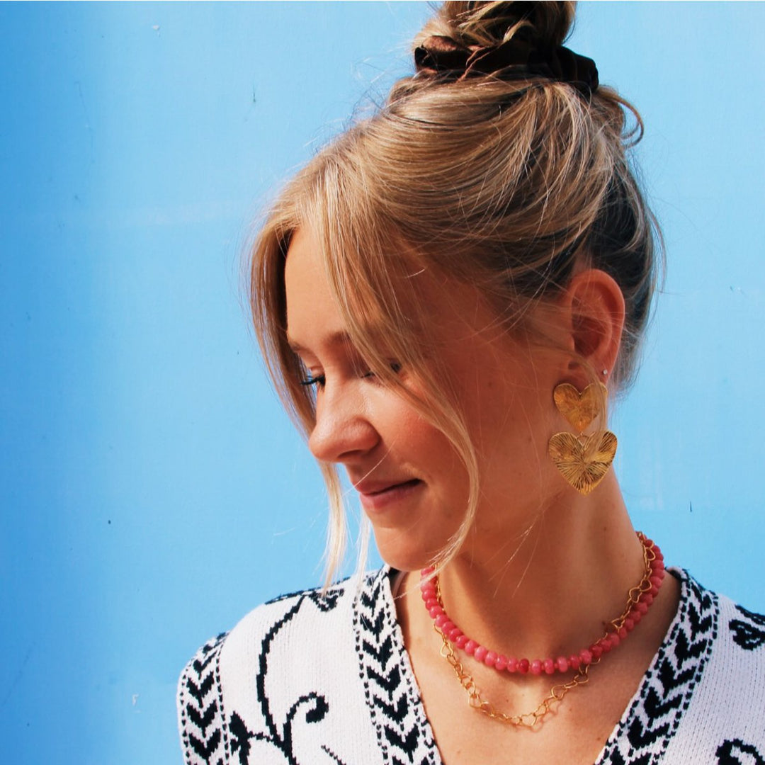 Halskette mit Gliedern in Herzform - Gold