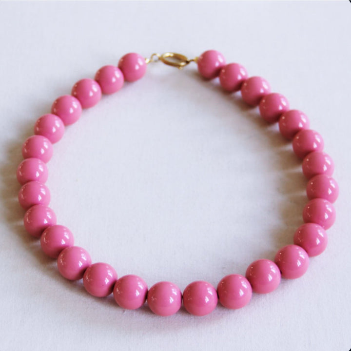 Halskette - Perlenkette XXL - Rosa
