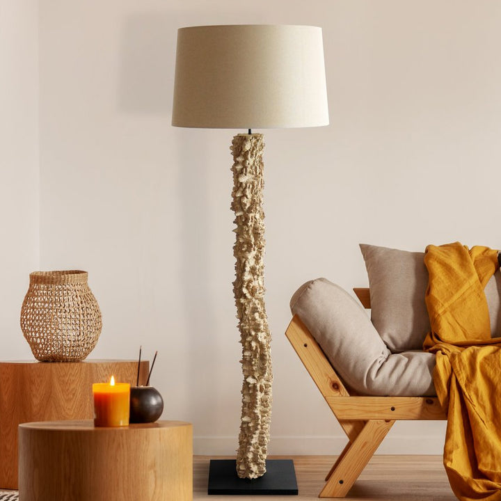 Stehleuchte PANDORA - Deko Lampe - Leinen/Treibholz Natur 150cm