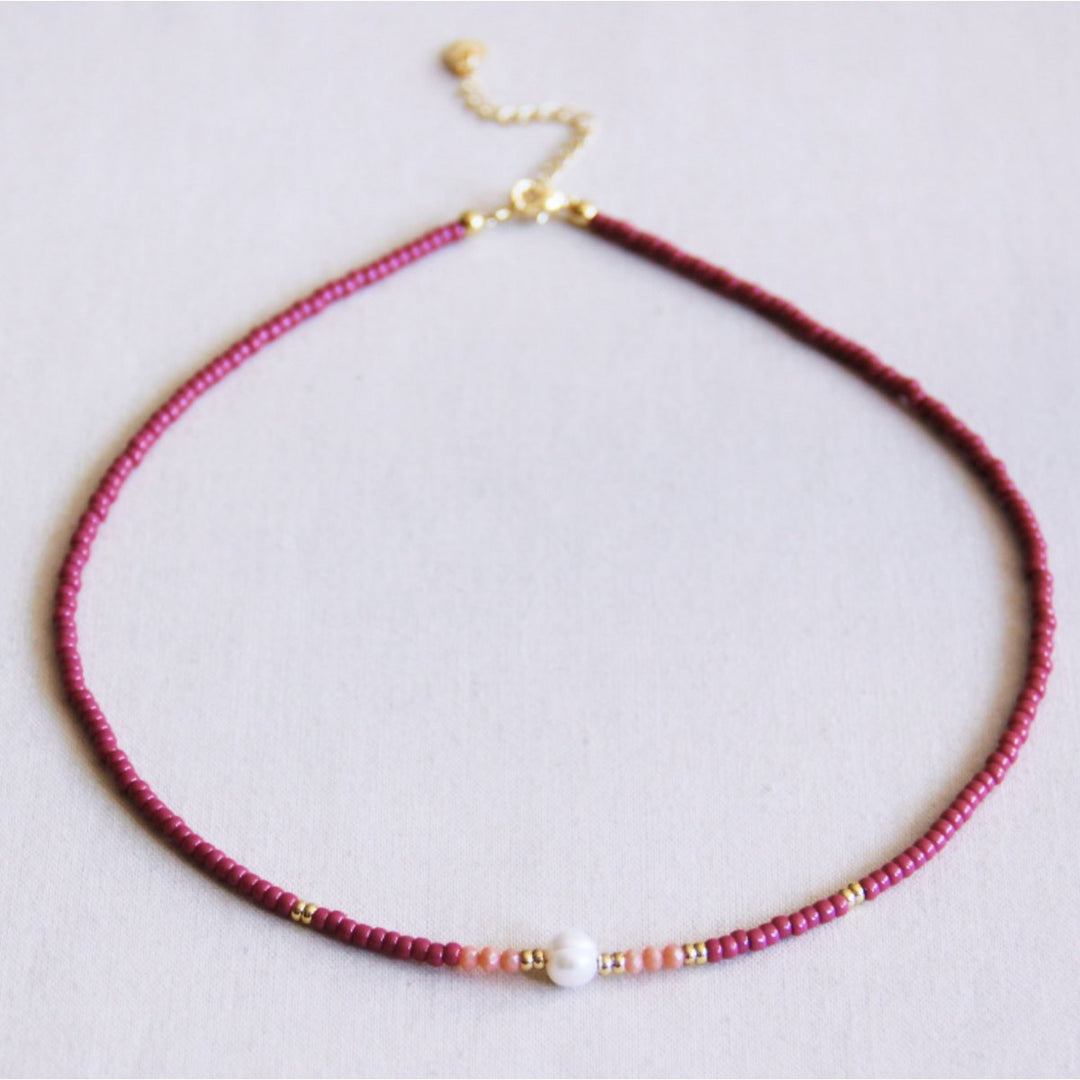 Halskette - Miyuki-Perlen - Sunkissed Cherry
