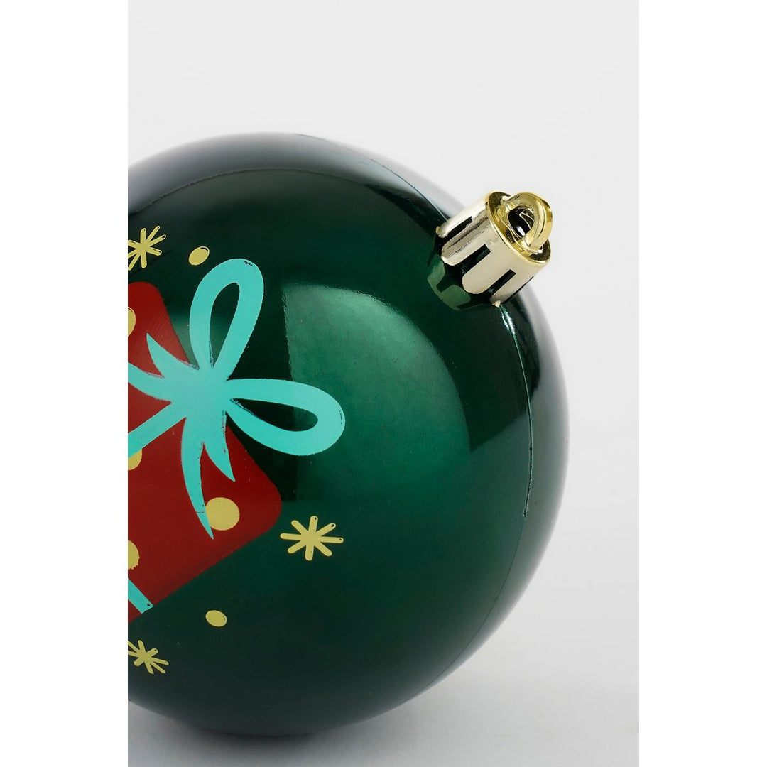 Kugelset - Weihnachtsbaumdeko - Weiß, Rot, Grün - Kunststoff - 9 Stück