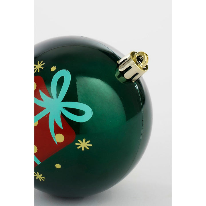 Kugelset - Weihnachtsbaumdeko - Weiß, Rot, Grün - Kunststoff - 9 Stück